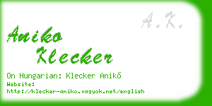 aniko klecker business card