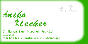 aniko klecker business card